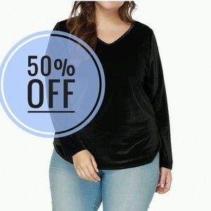 Women's Long Sleeve Sexy V Neck Velvet T Shirts Pl